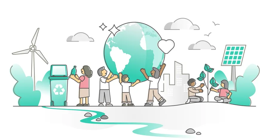 Illustration des enjeux environnementaux et sociaux de la transition